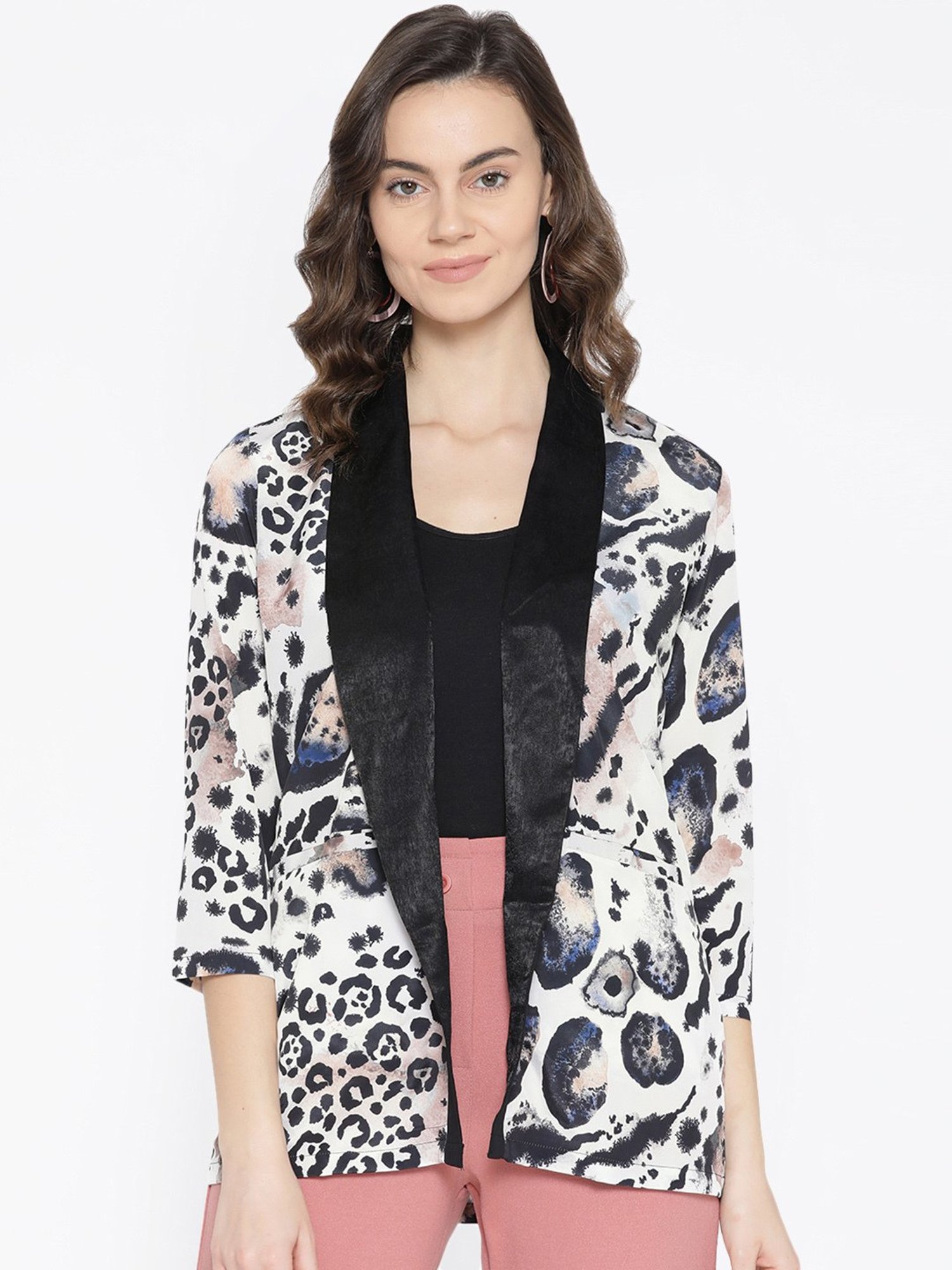 Erotissch Off-White & Black Animal Print Lounge Jacket