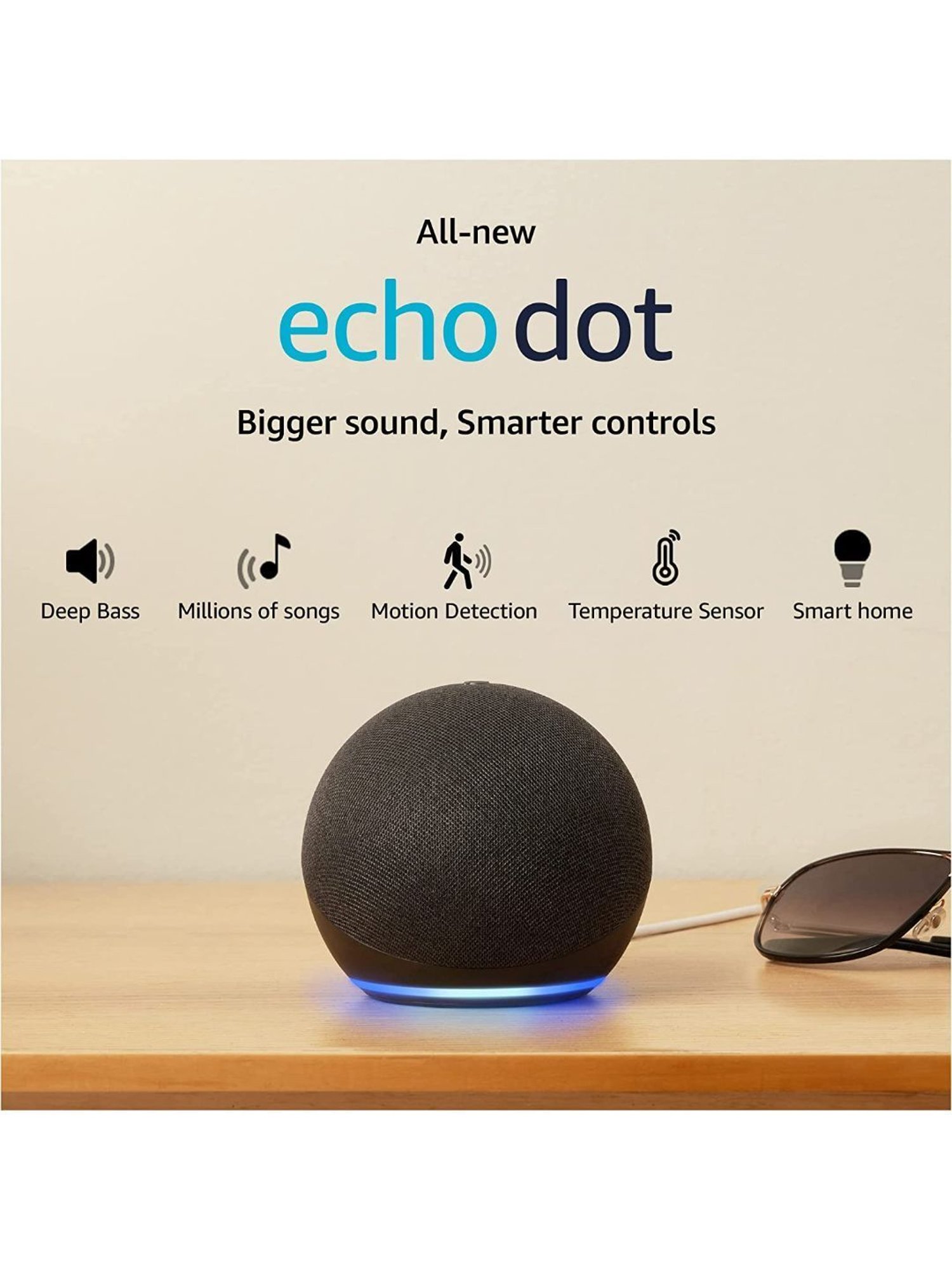 All-New Echo Dot 5th Gen 2023 release Smart speaker with Big sound, Motion Detection & Alexa (Black)
