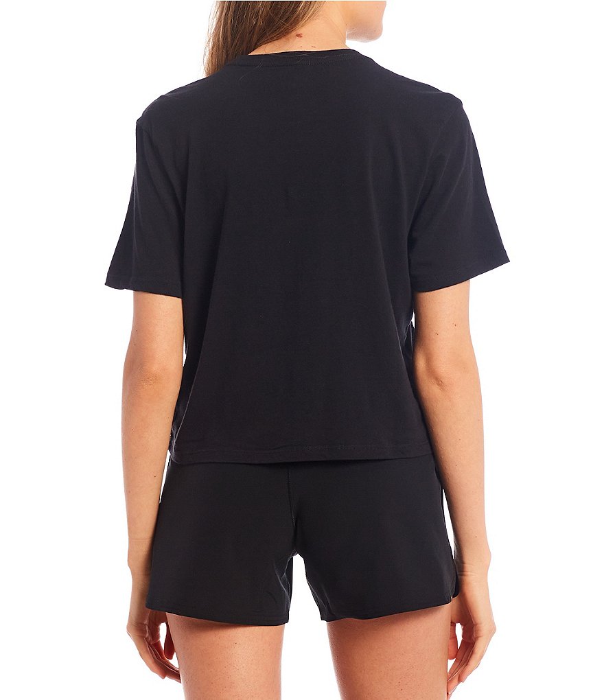 Hurley Short-Sleeve Icons United Washed Graphic Cropped Tee