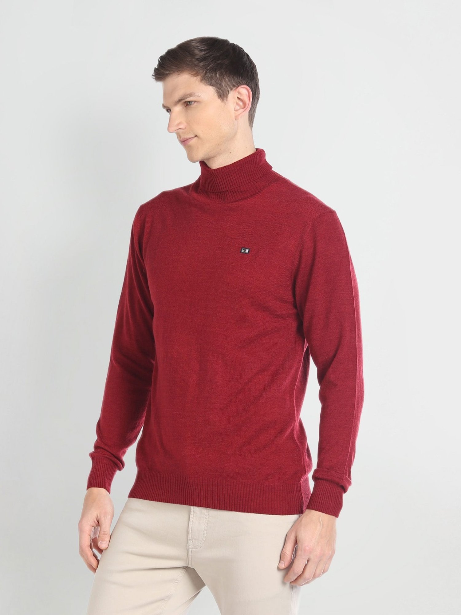 Arrow Sport Burgundy Regular Fit Sweater