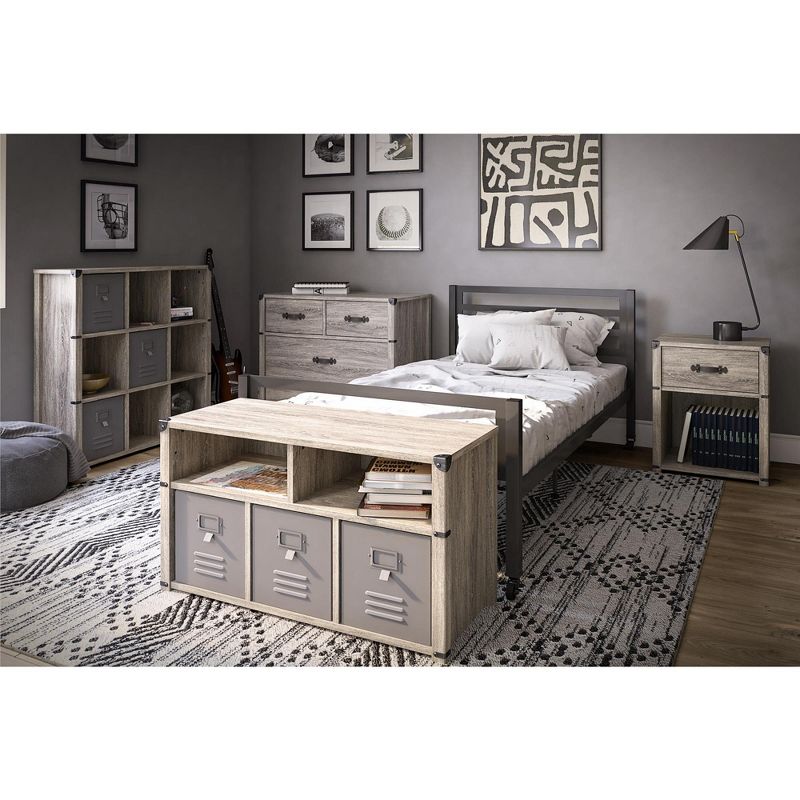 Nova 1 Drawer Storage Nightstand - Grey Oak