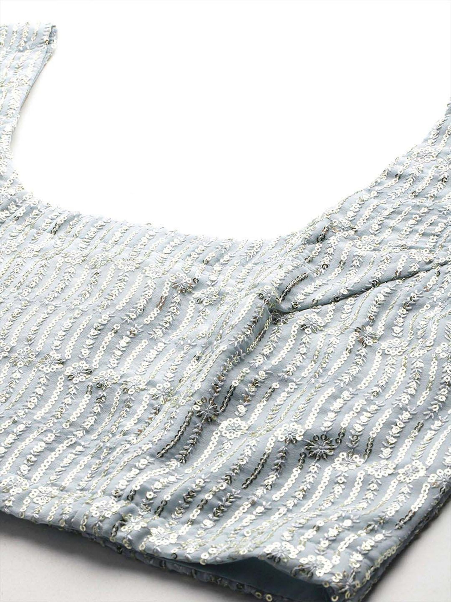 Indo Era Blue Plain Lehenga Choli Set With Dupatta & Belt