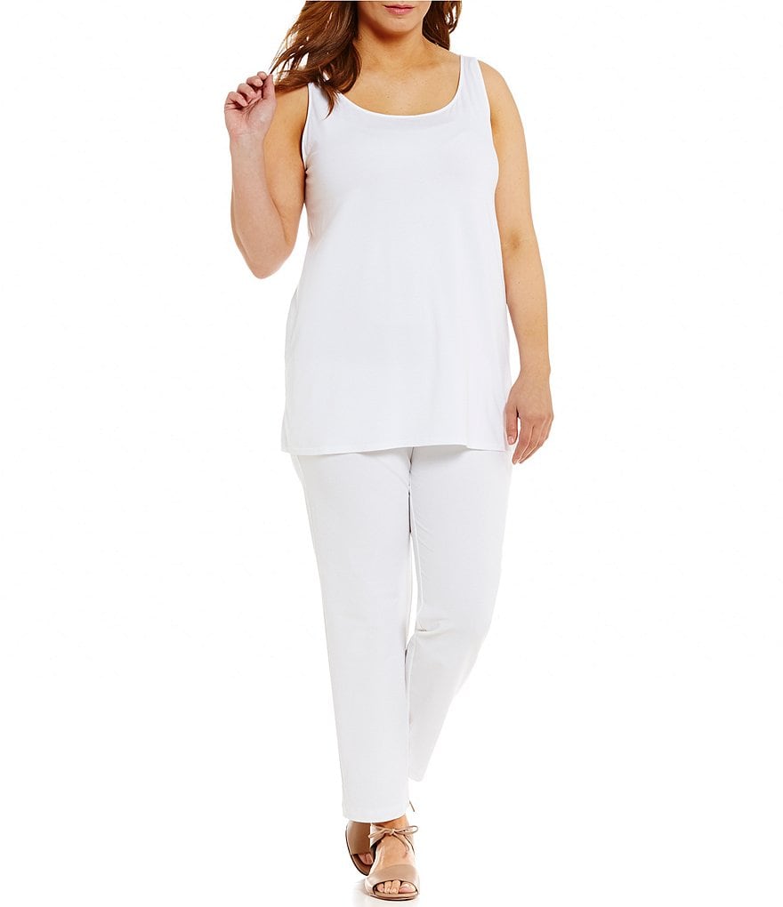 Eileen Fisher Plus Crepe Ankle Pants