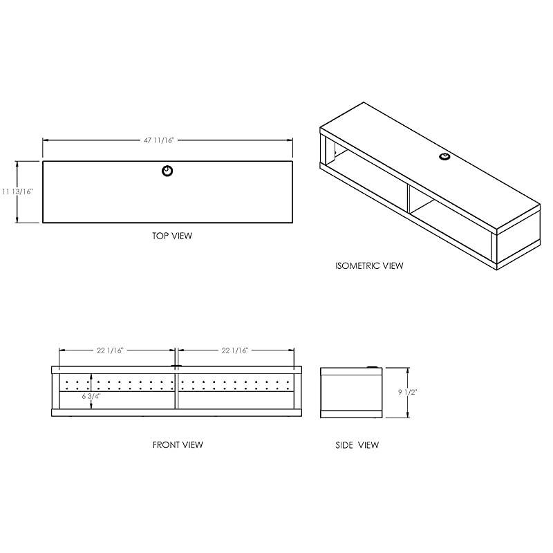Floating TV Console, 48", Columbian Walnut