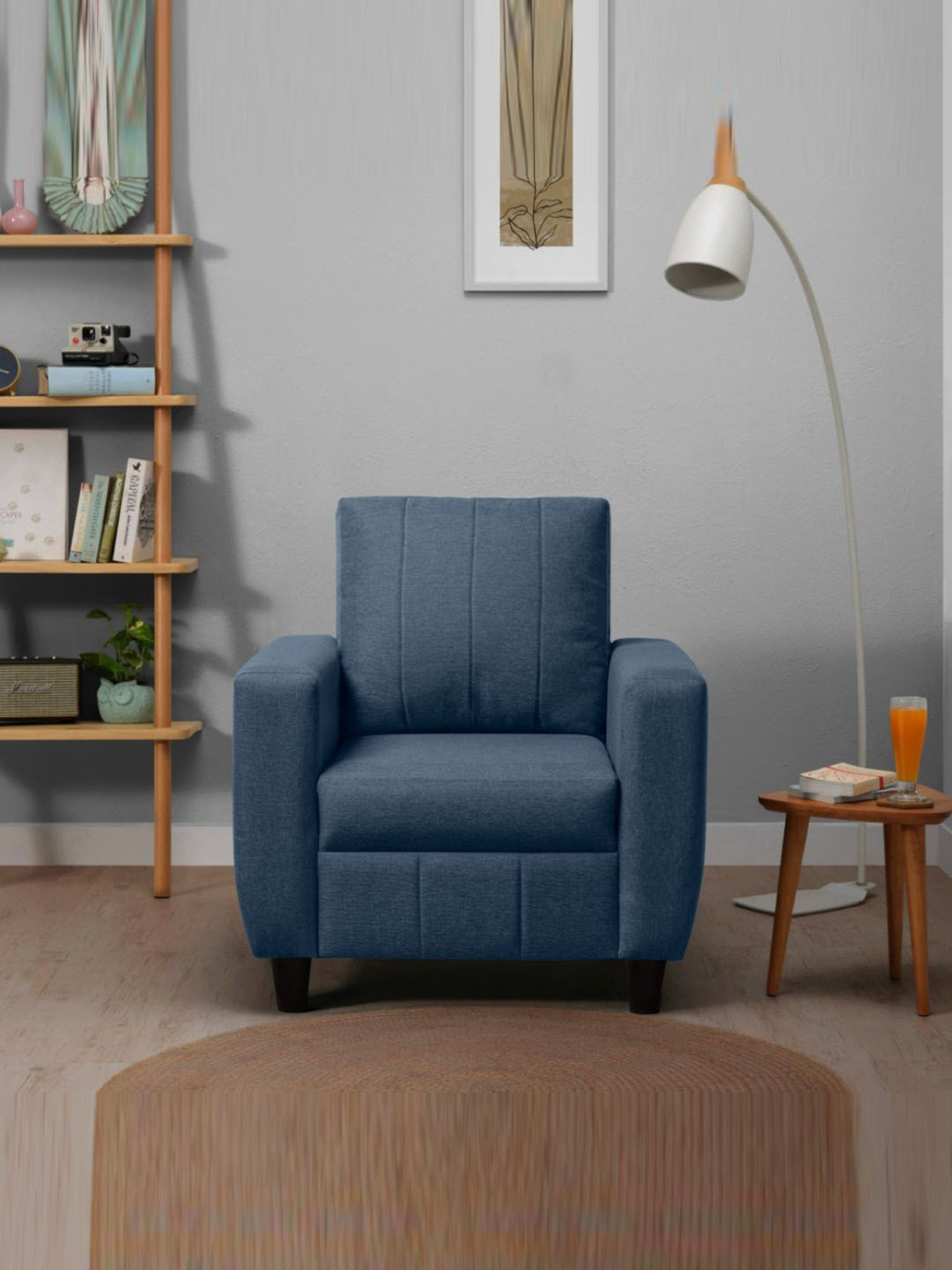 Sleepyhead Bae Ocean Blue Fabric 1 Seater Sofa