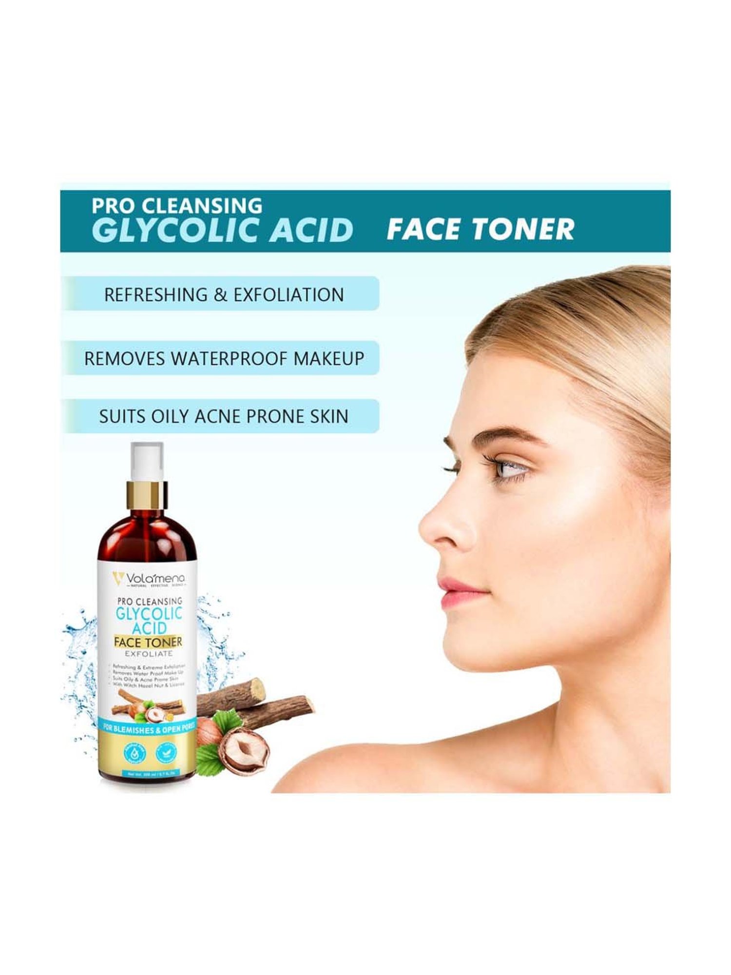 Volamena Pro Clearing Glycolic Acid Face Toner - 200 ml