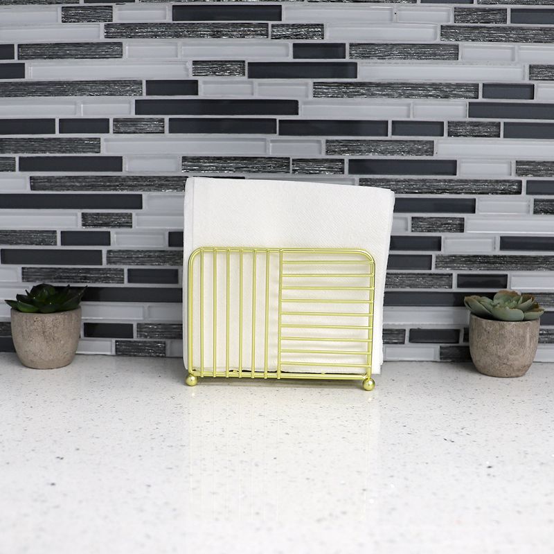 Home Basics Halo Free Standing Steel Napkin Holder, Gold