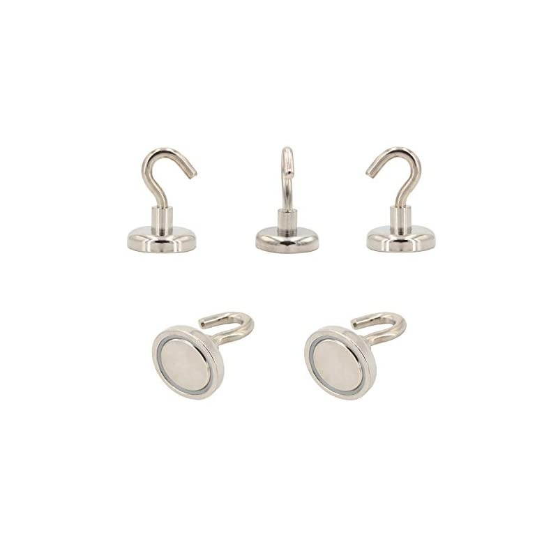 Magnetic Hooks Refrigerator,Cruise Ship Accessories, 80LBS Super Magnets with Neodymium Rare Earth for Hanging, Door Holder, Keys, Home, Office, Refrigerators, BBQ, Pack of 5.