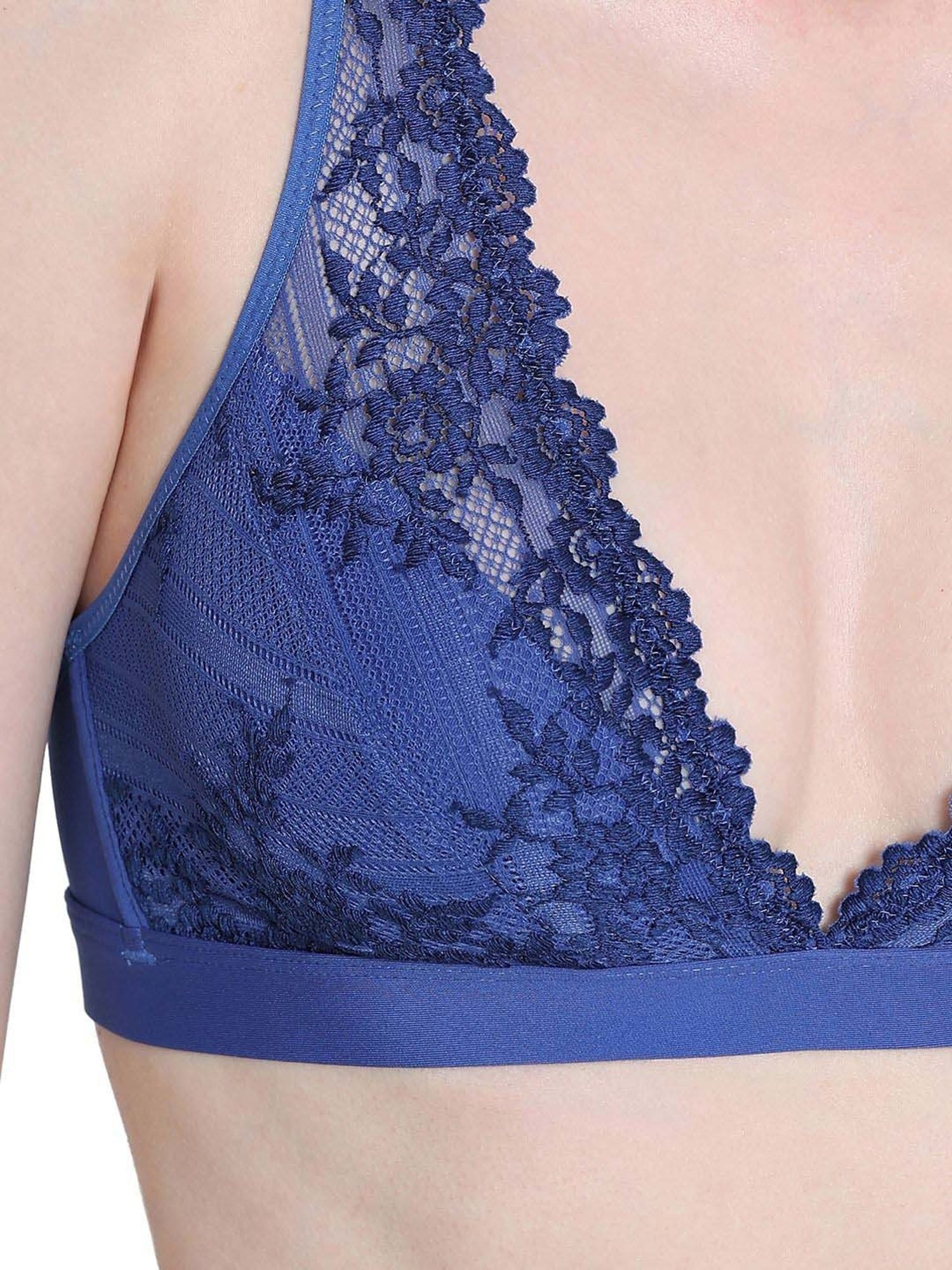 Wacoal Navy Lace Work Bralette Bra