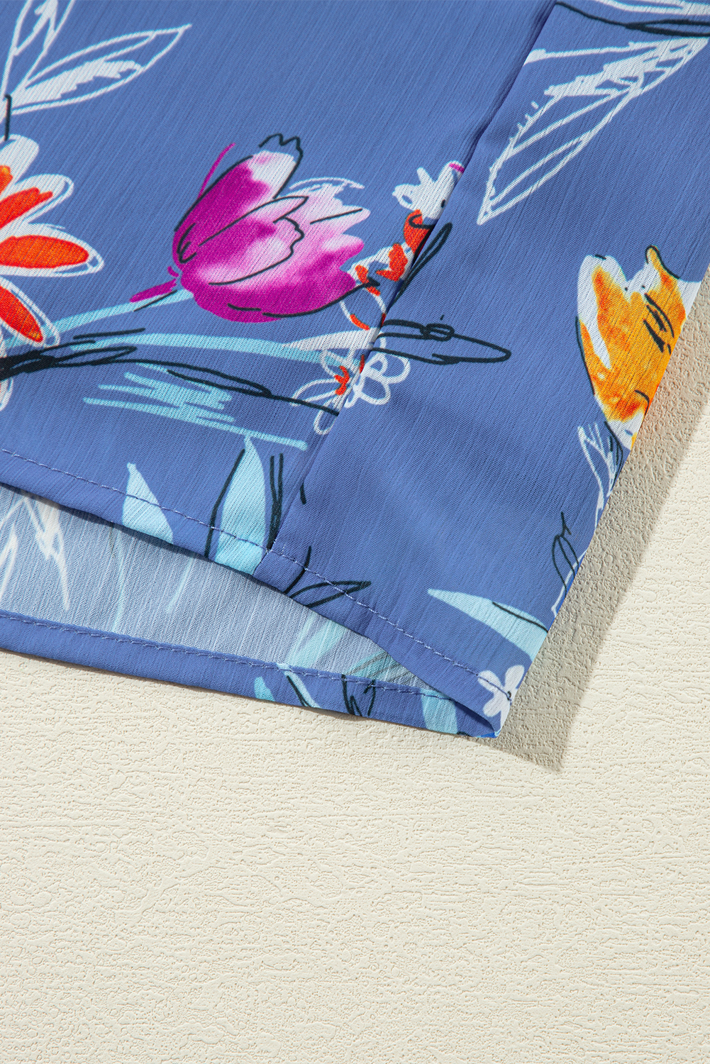 White Spotted Print Tie Neck Color Block Halter Sleeveless Shirt