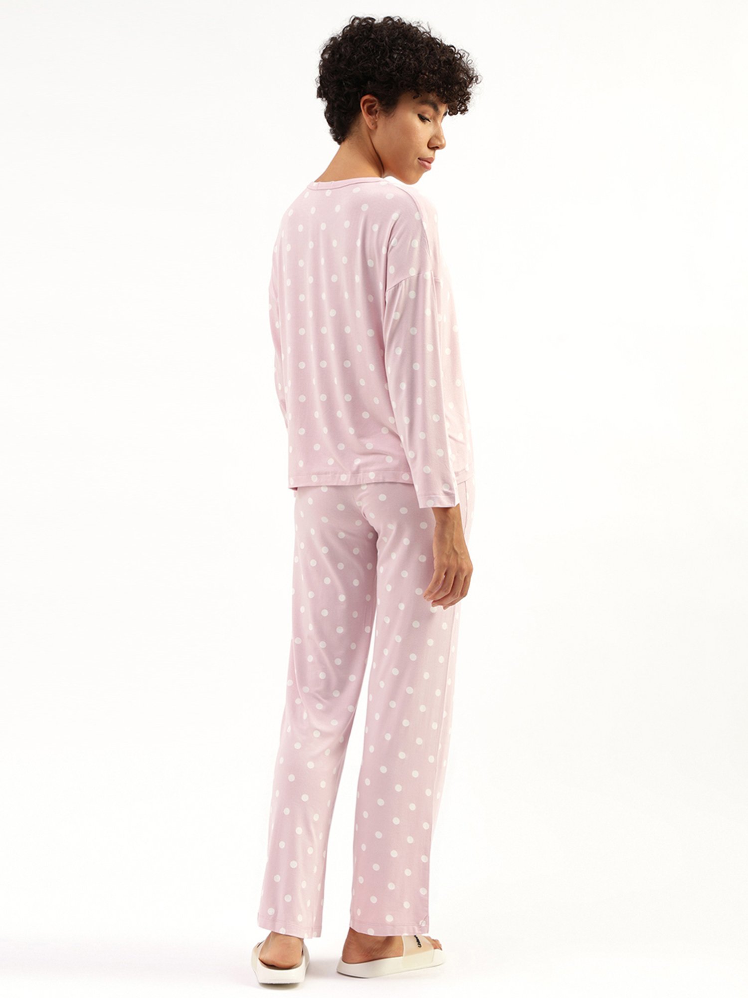 United Colors of Benetton Pink Polka Dot T-Shirt With Pyjamas