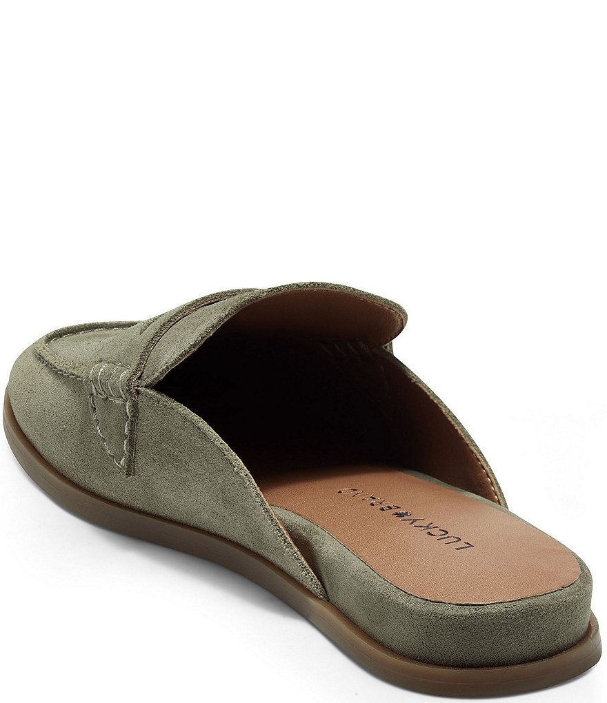 Lucky Brand Patsie Suede Penny Wedge Mules