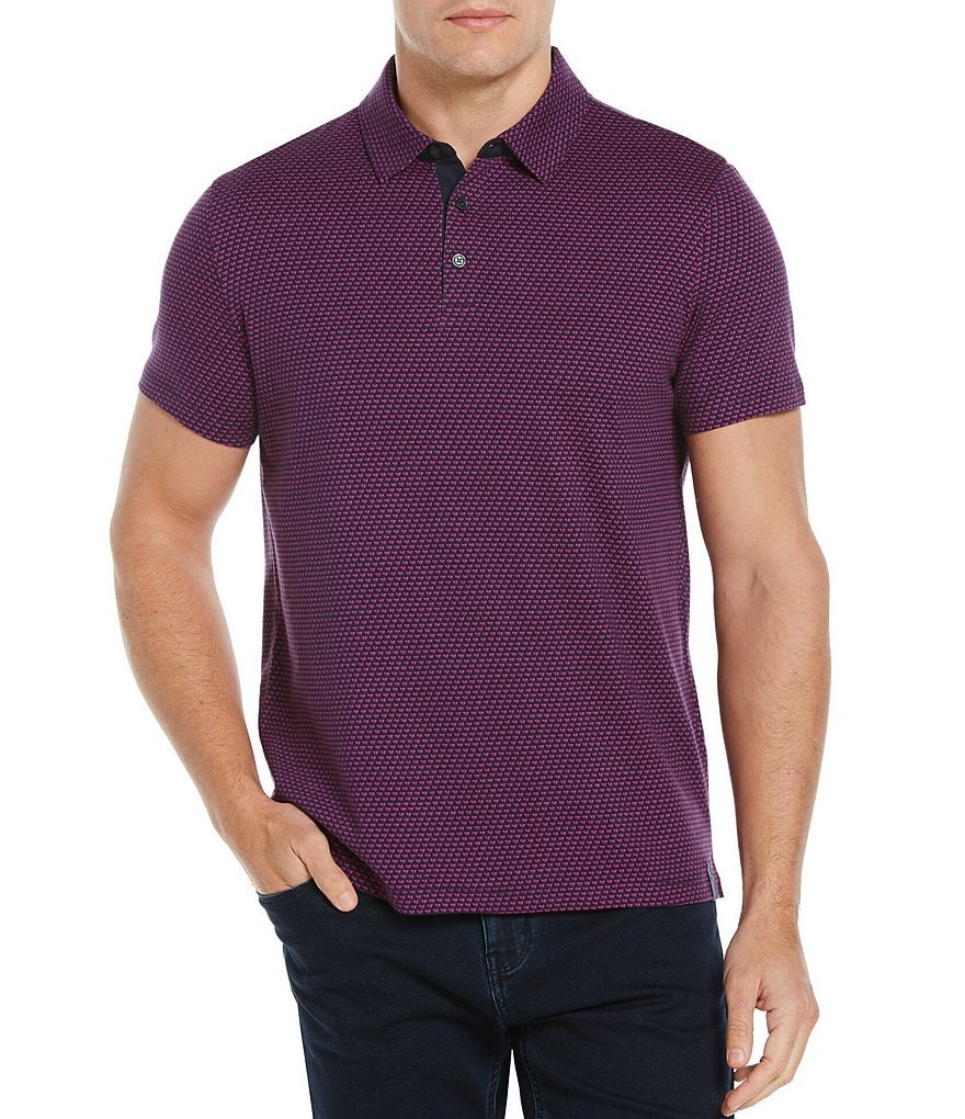 Perry Ellis Geo Print Soft Touch Short-Sleeve Polo Shirt
