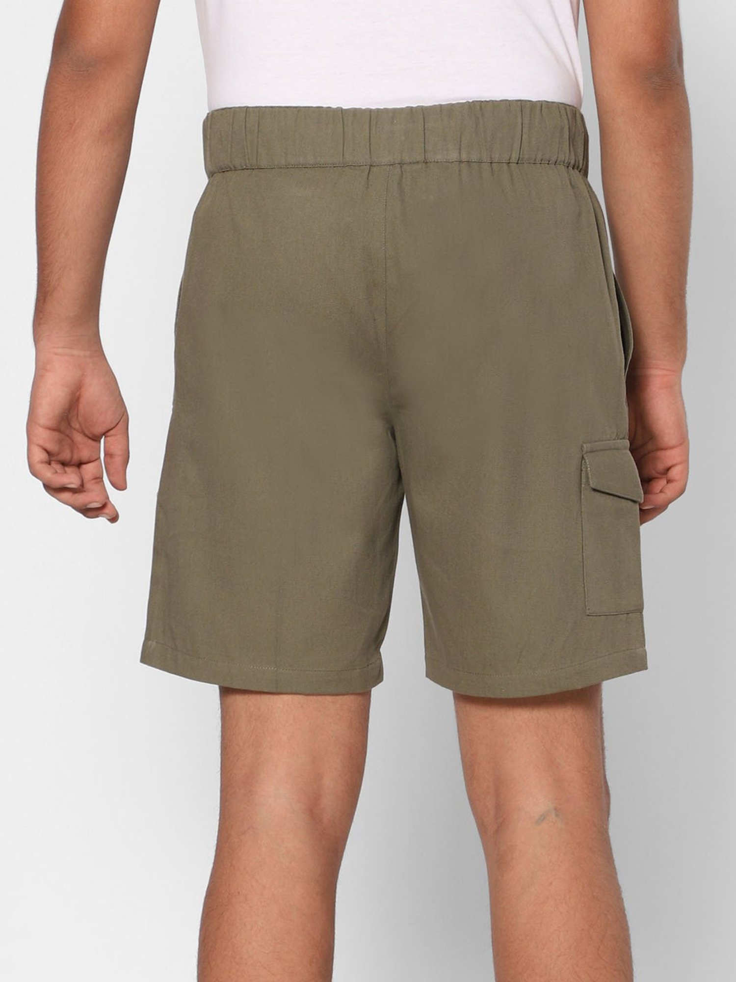 TeenTrums Boys Olive Solid Shorts