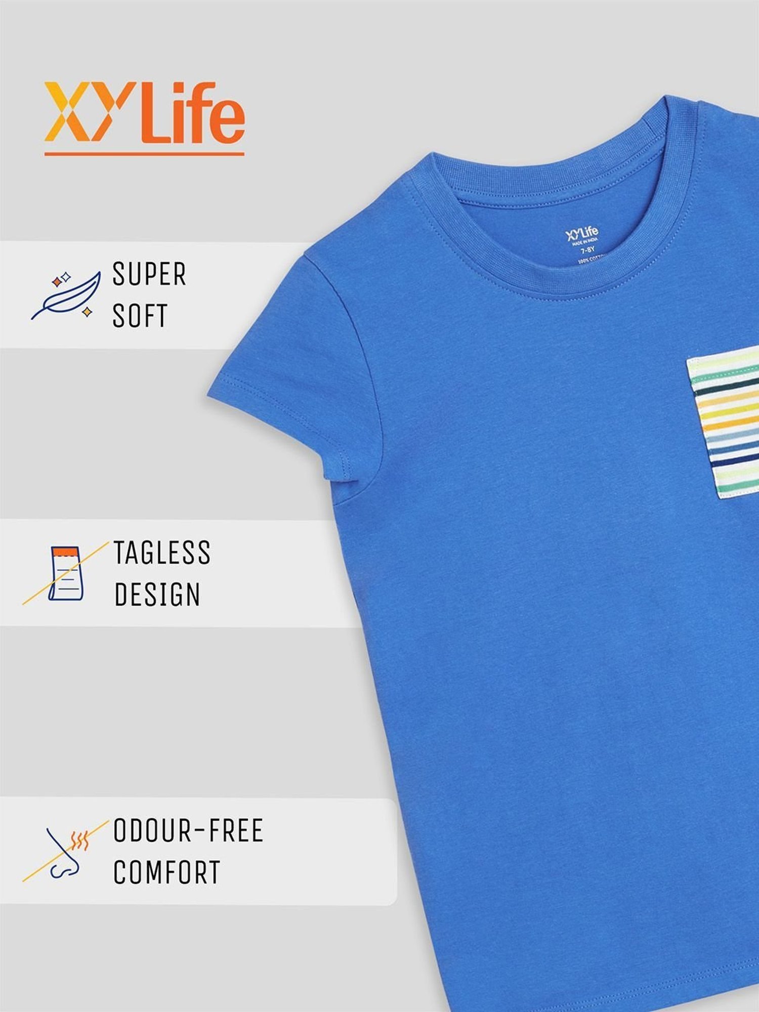 XY Life Kids Multicolor Cotton Printed T-Shirt (Pack of 3)