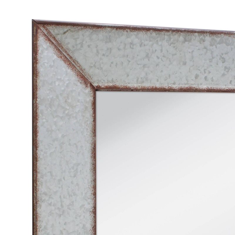 28" x 22" Rectangular Galvanized Metal Wall Hanging Mirror Silver - Stonebriar Collection