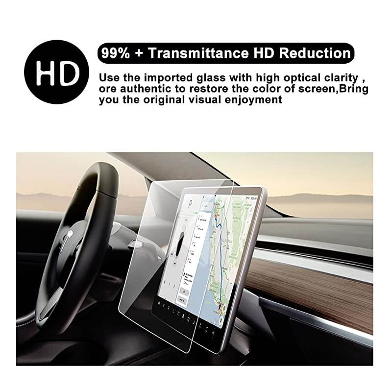 Model 3 Model Y 15quot Center Control Touchscreen Car Navigation Tempered Glass Touch Screen Protector P50 P65 P80 P80D Accessories 9H AntiScratch