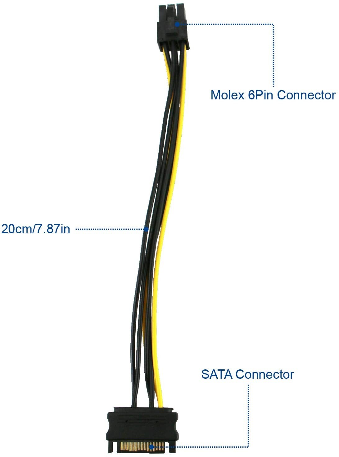 PCIe Riser, High Performance 1x to 16x Powered Riser Adapter Card for Bitcoin Litecoin ETH C oin Mining 6 PIN Powered PCIE Extension Cable GPU Riser Ethereum Mining ETH GPU Extension Cable - 6 Pack