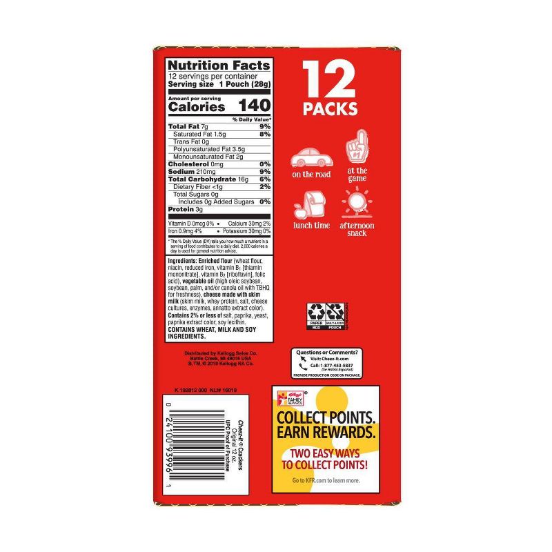 Cheez-It Original Baked Snack Crackers - 1oz - 12ct