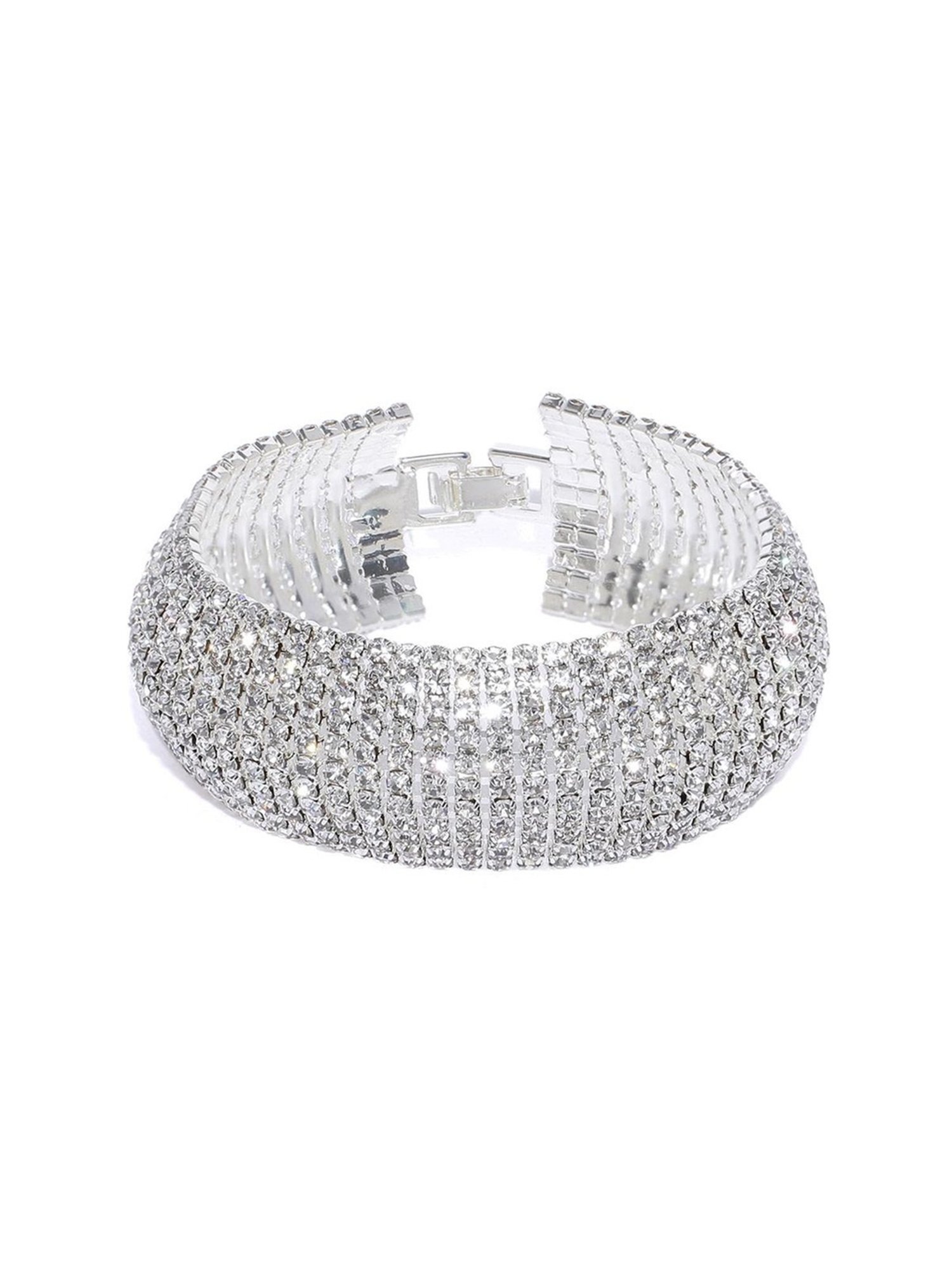 YouBella Silver-Plated Stylish Latest Crystal Classic Bracelet