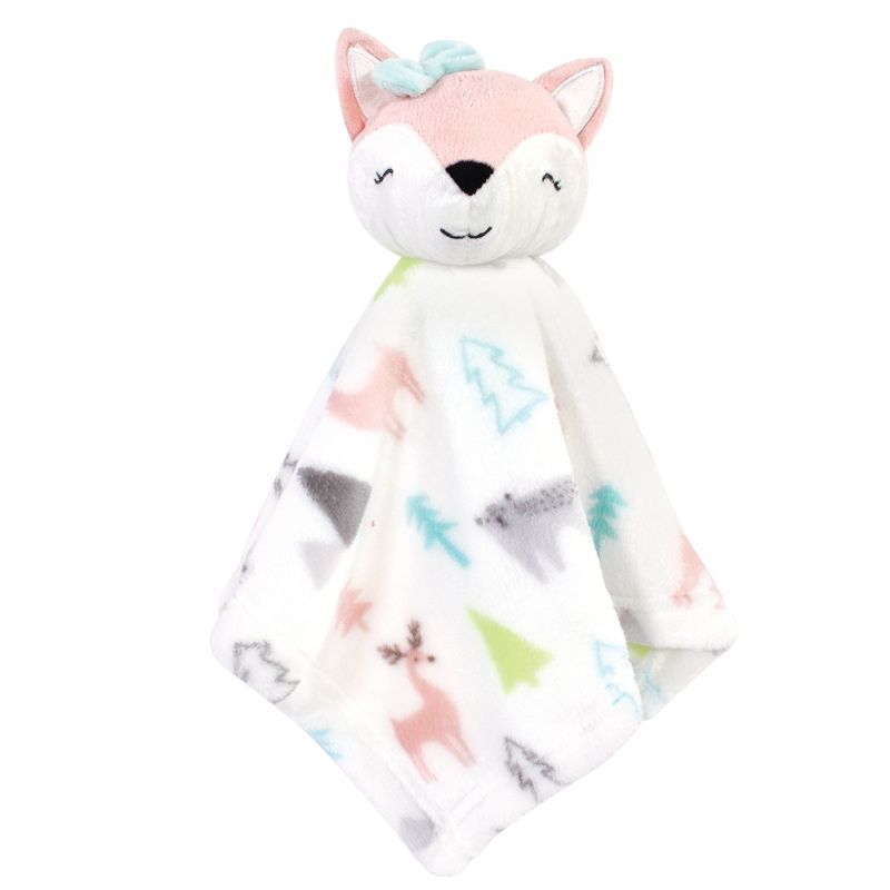 Luvable Friends Baby Girl Plush Blanket and Security Blanket, Fox Woodland, One Size