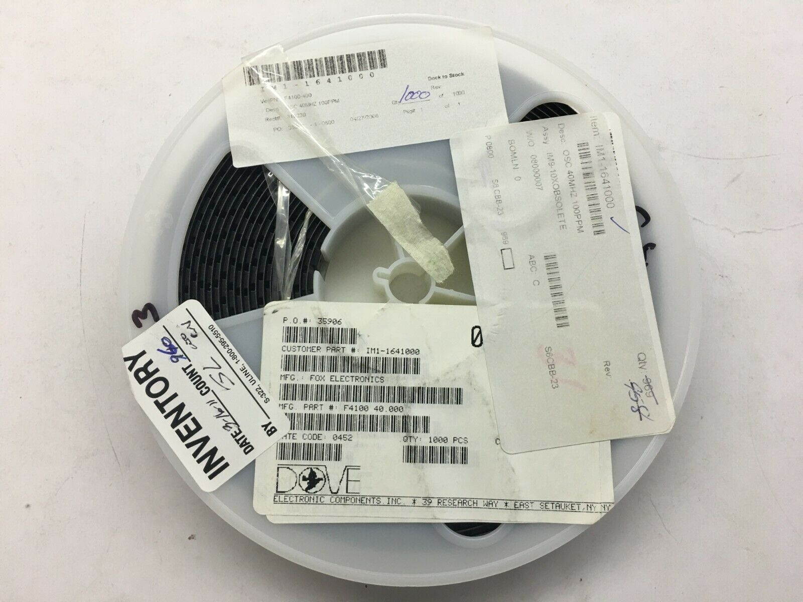 (30 PIECE LOT) F4100-400, FO7HSCAE40.0-T1, XTAL OSC XO 40.0000MHZ HCMOS SMD