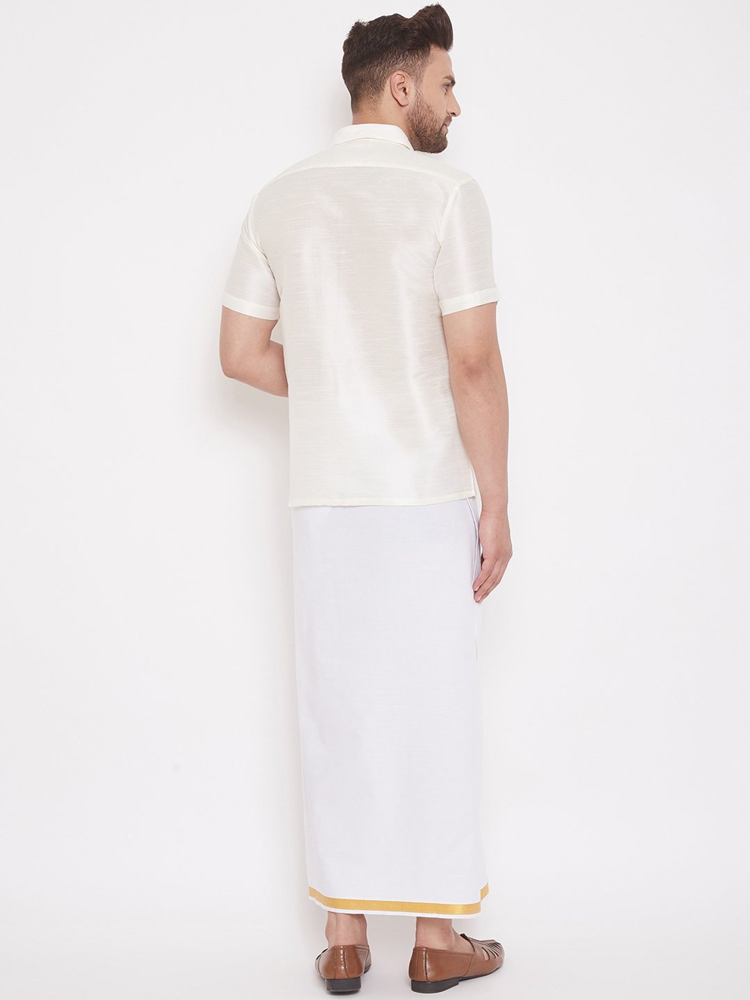 Vastramay White Cotton Straight Fit Embroidery Ethnic Suits