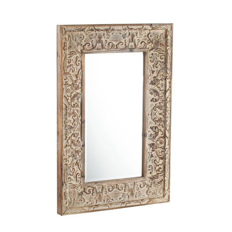 24" x 33.75" Moelege Hanging Decorative Wall Mirror Natural - Southern Enterprises