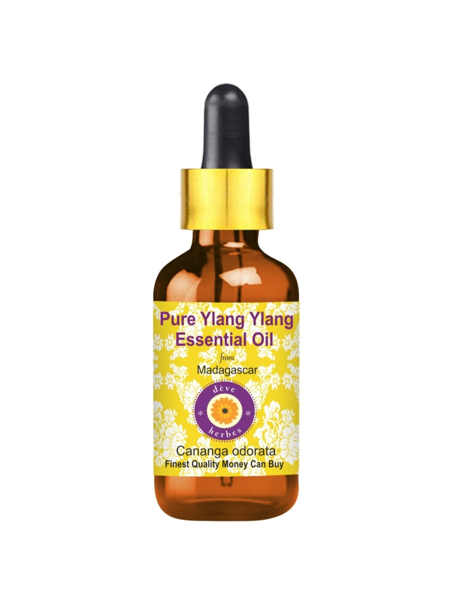 Deve Herbes Pure Ylang Ylang Essential Oil with Glass Dropper - 50 ml