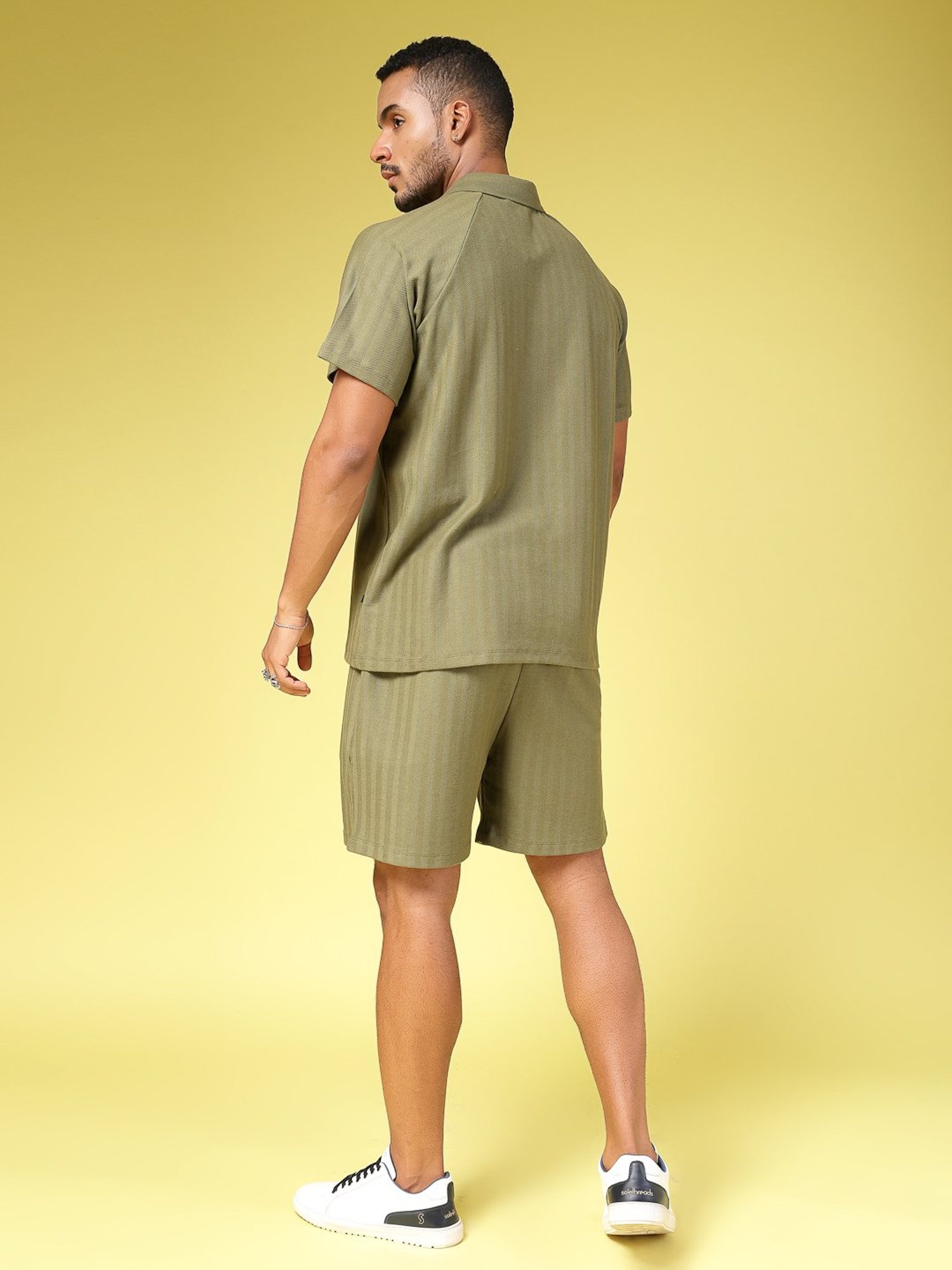 Rigo Olive Loose Fit T-Shirt & Shorts Set