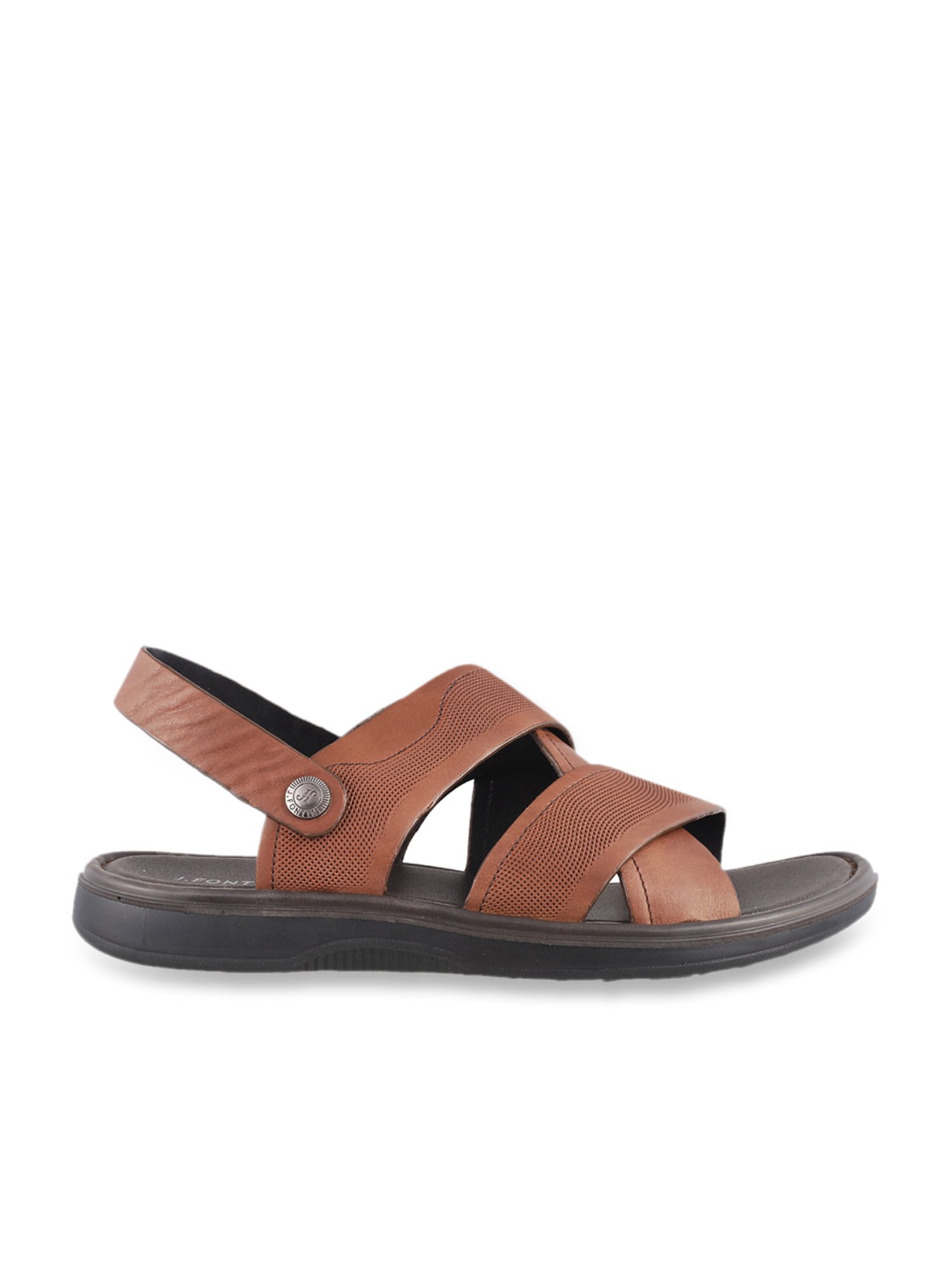 J. Fontini by Mochi Men's Brown Back Strap Sandals