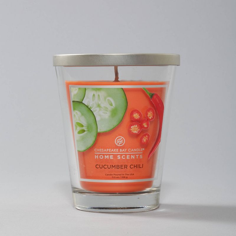 11.5oz Glass Jar Cucumber Chili Candle - Home Scents by Chesapeake Bay Candle