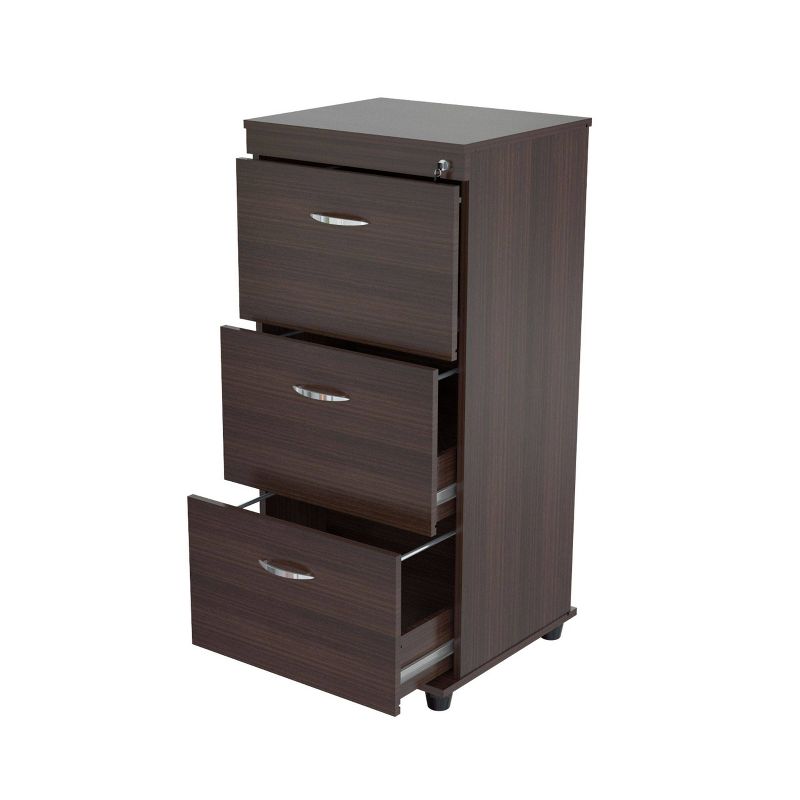 3 Drawer Locking File Cabinet Espresso - Inval