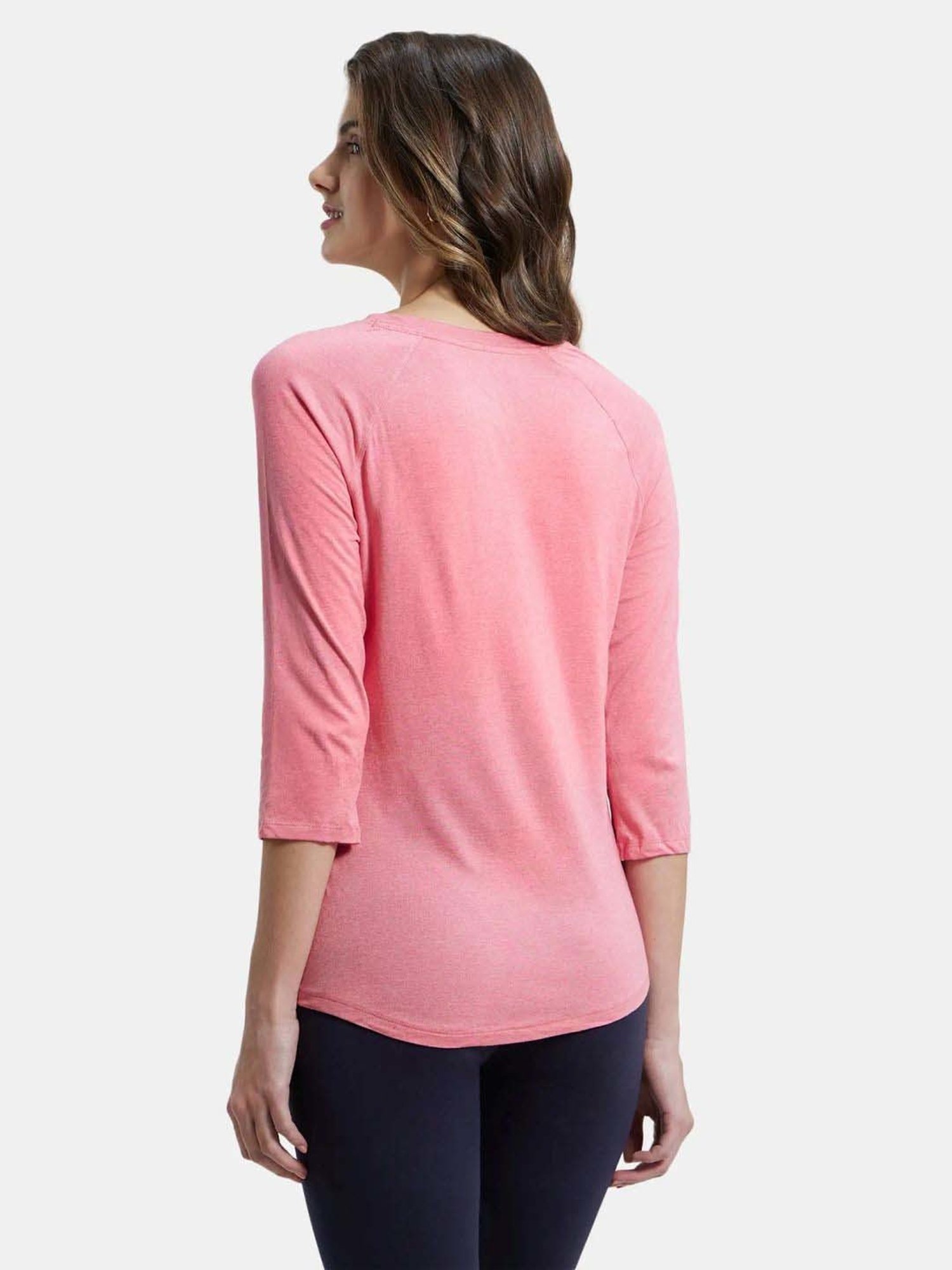 Jockey AW46 Women's Micro Modal Cotton Relaxed Fit Graphic Printed Three Quarter Sleeve T-Shirt