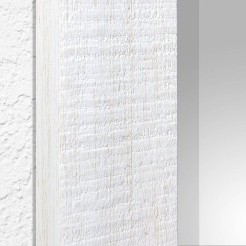 29.5" x 35.5" Textured Wash Plank Frame Mirror White - Head West