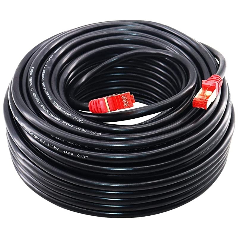 CAT 7 Outdoor Ethernet Cable 15 ft CAT7 ethernet Cable RJ45 LAN Cable Gigabit Network Patch Cord SSTP Waterproof Direct Burial for Modem Router Patch Panel PCLaptop15FT5M