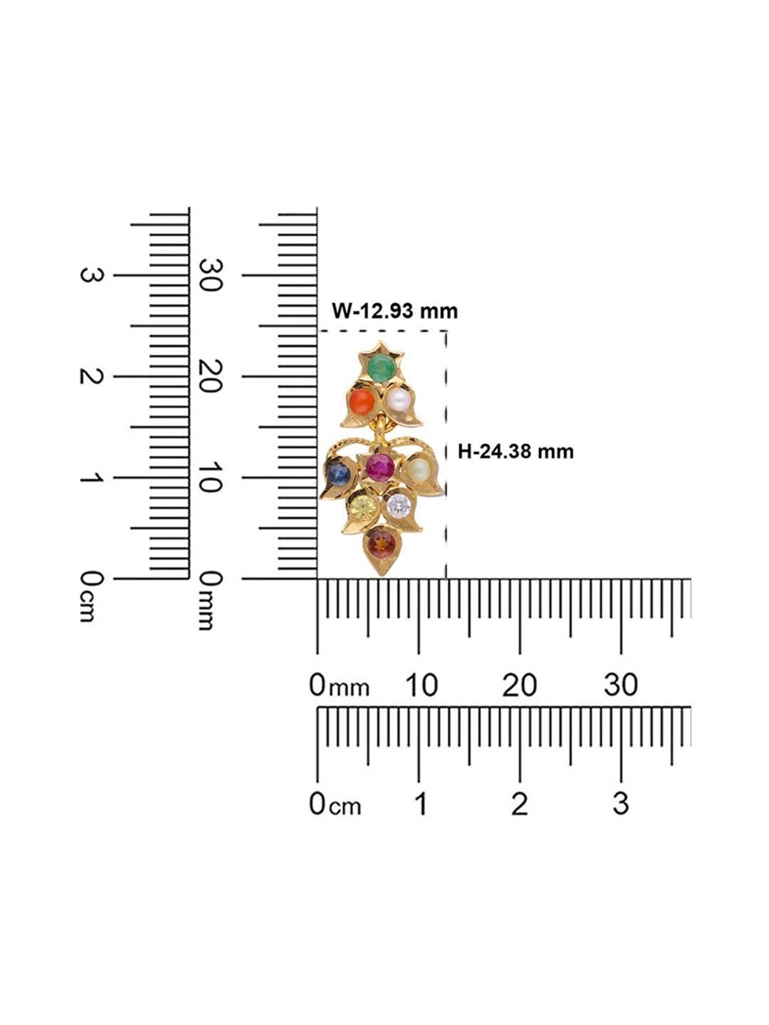 CKC Navaratna Gems Gold Eardrops: Regal Splendor