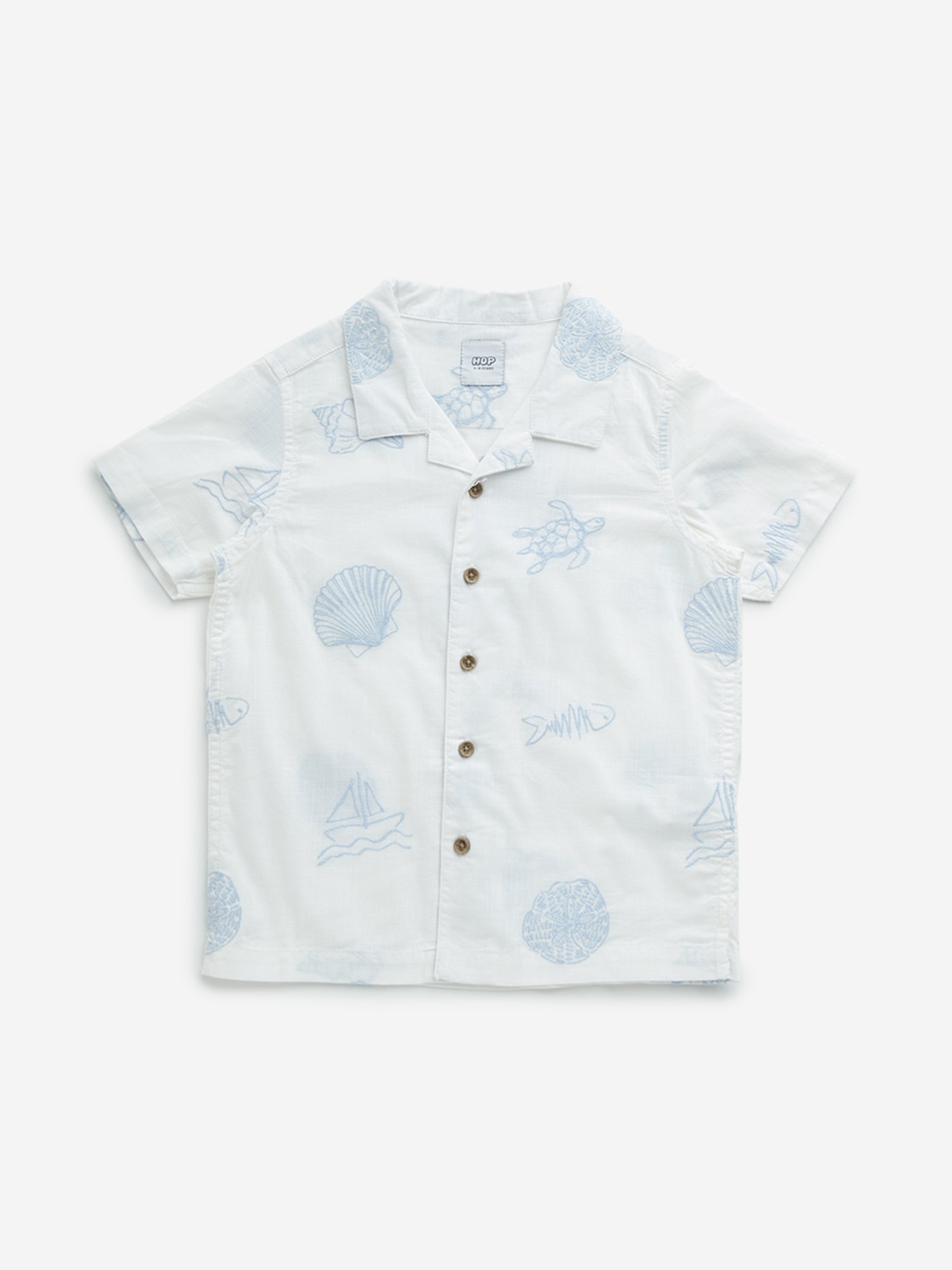 HOP Kids by Westside White Embroidered Shirt