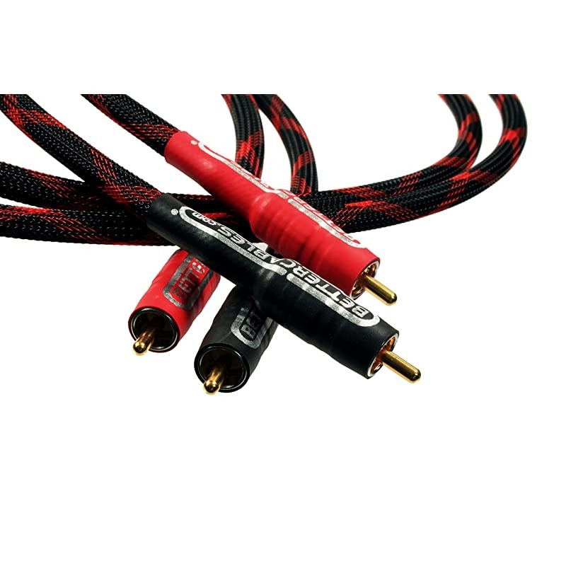 6 Feet  Silver Serpent Anniversary Edition Red/Black RCA Audio Interconnect Cables - Stereo Pair (2 Cables) High-End, High-Performance, Premium Hi-Fi Audio