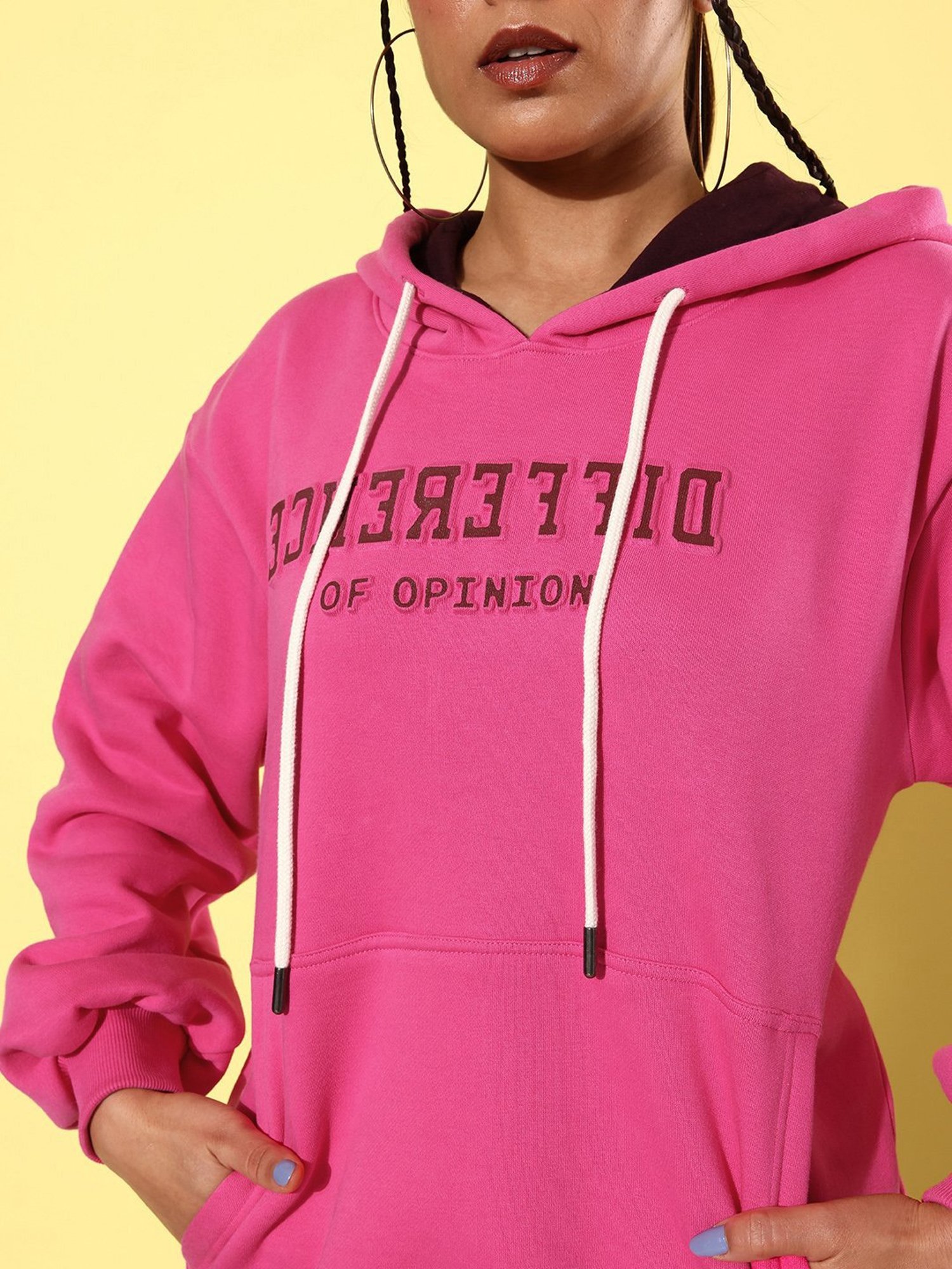 Difference of Opinion Pink Fleece Graphic Print Oversized Sweatshirt