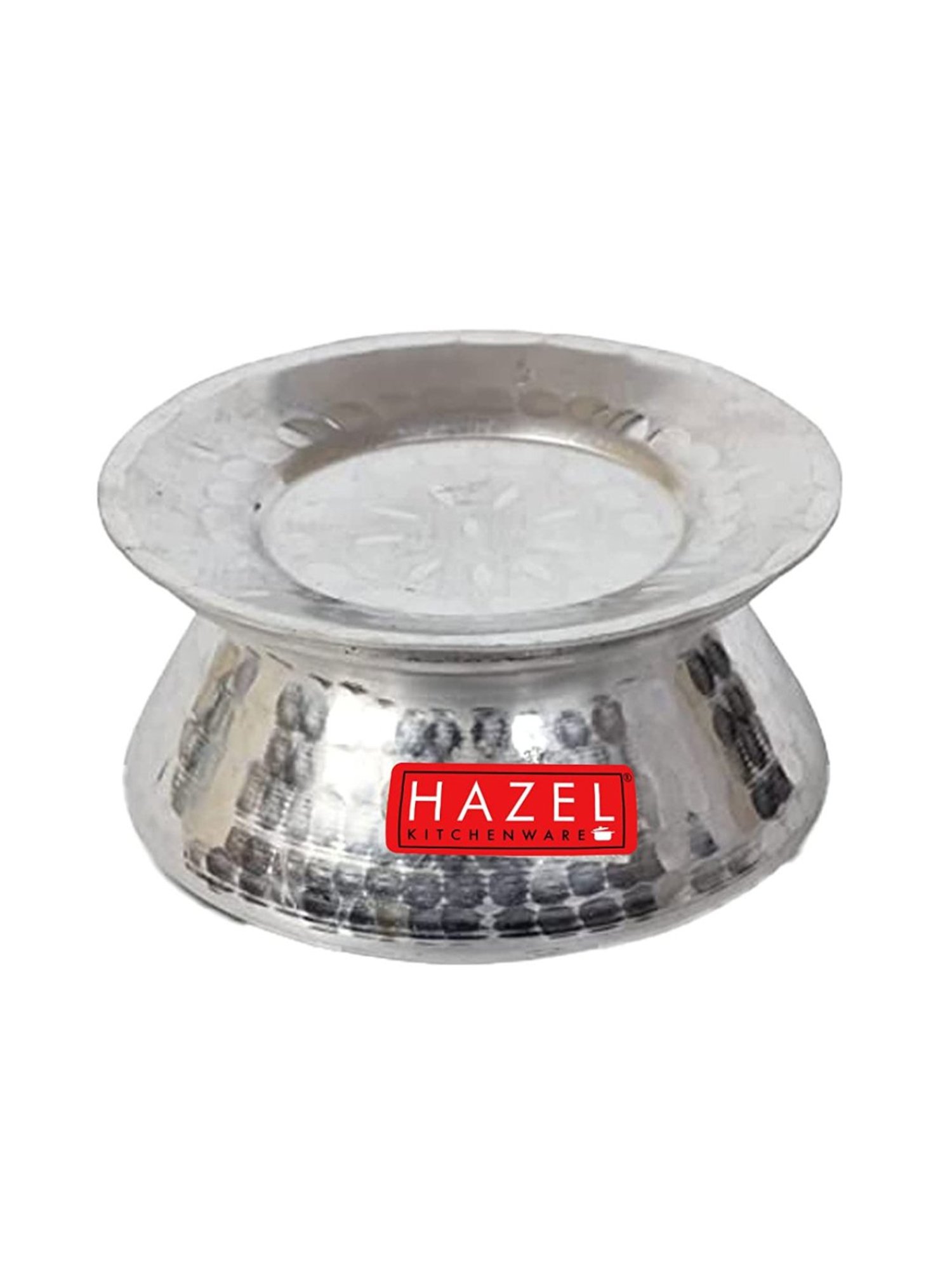 HAZEL Silver Aluminium Hammered Finish Handi (2450 ML)