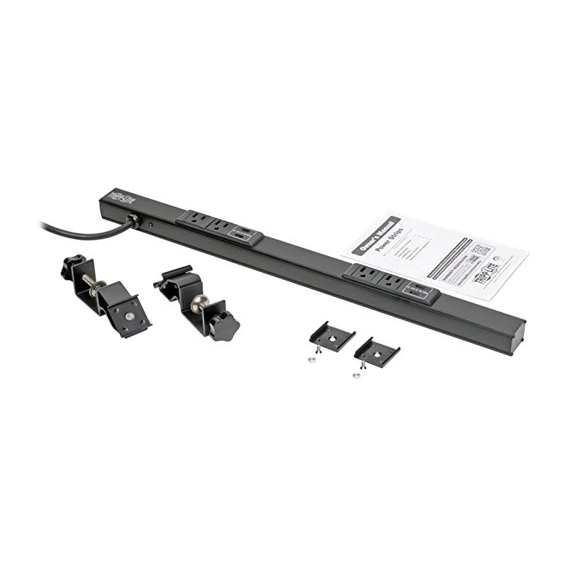 Lite 4 Outlet Power Strip with USBA Charging 62A NEMA 515R Outlets 120V 15A 10 ft Cord 515P Plug Black PSC240410USBB