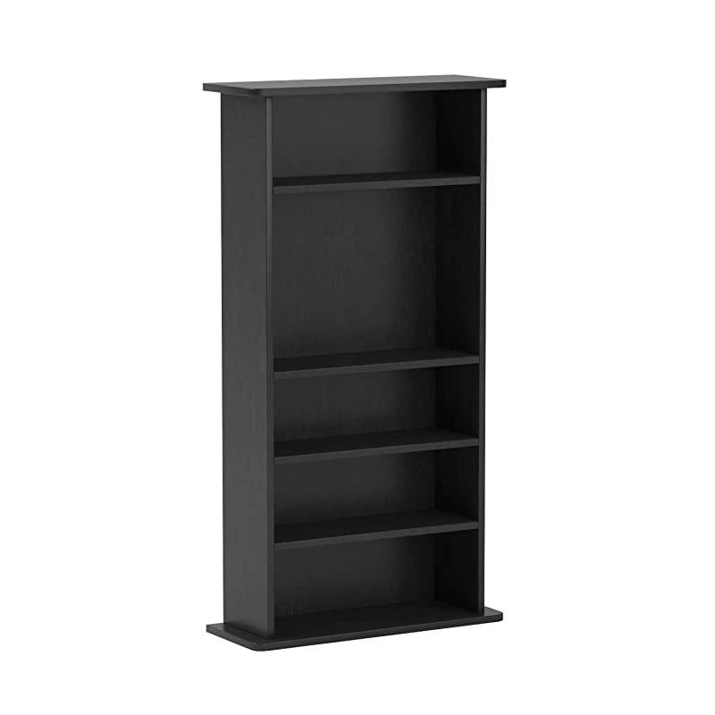 Drawbridge Media Storage Cabinet - Store & Organize A Mix of Media 240Cds, 108DVDs Or 132 Blue-Ray/Video Games, Adjustable Shelves, PN37935726 in Black