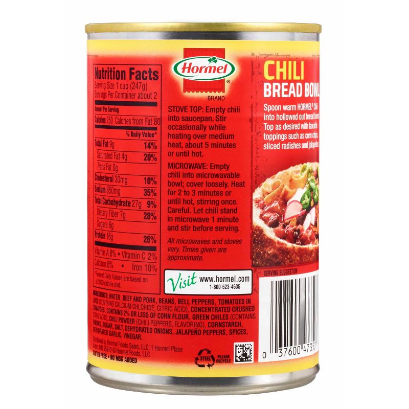 Hormel Chili 100% Natural with Beans - 15oz