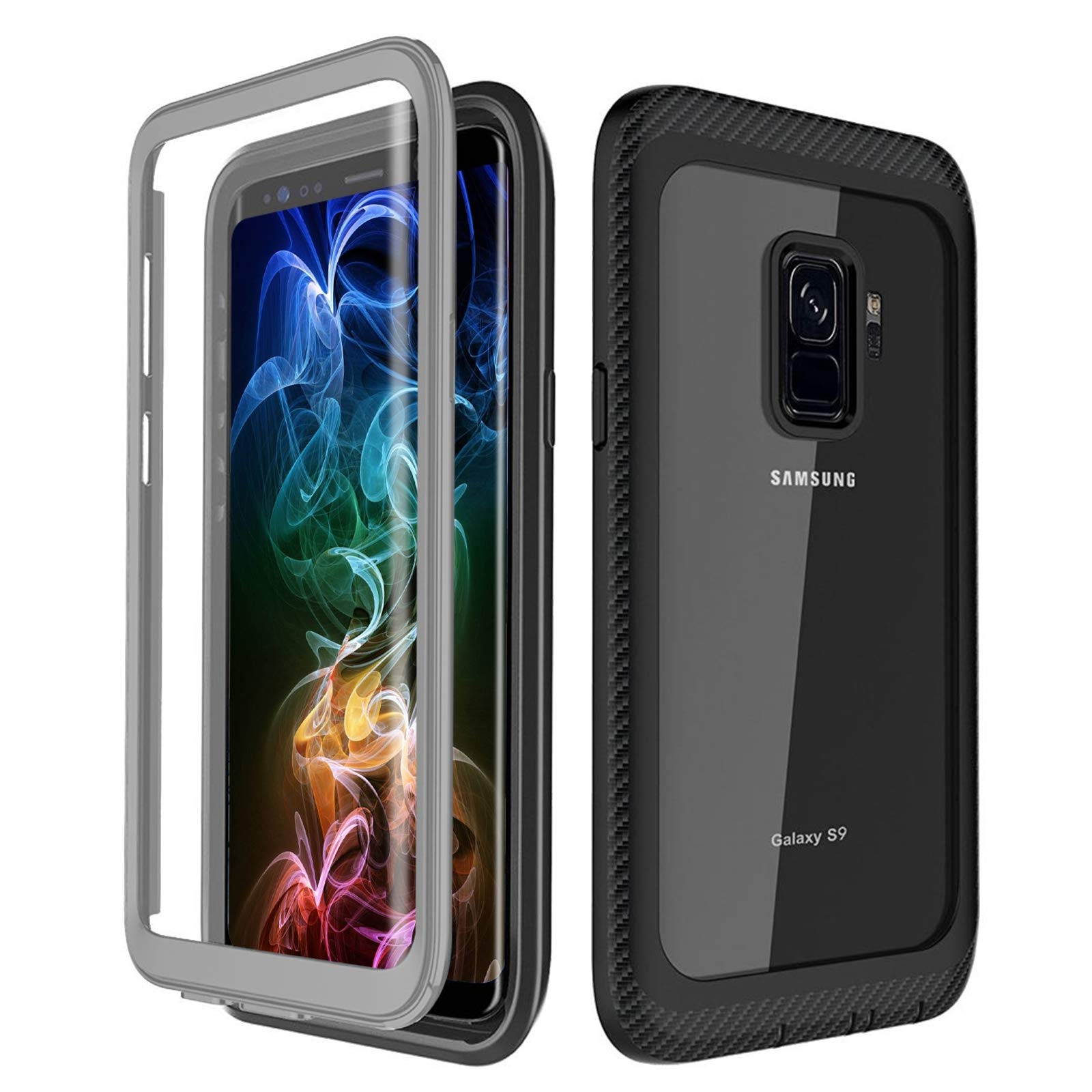 Samsung Galaxy S9 Case, Built-in Screen Protector Full Body Clear Cover Case Shockproof Heavy Duty Protective Case for Samsung Galaxy S9