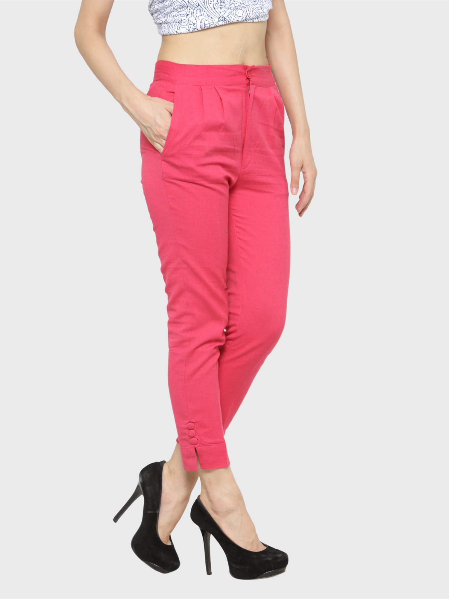 Indibelle Pink Cotton Trousers