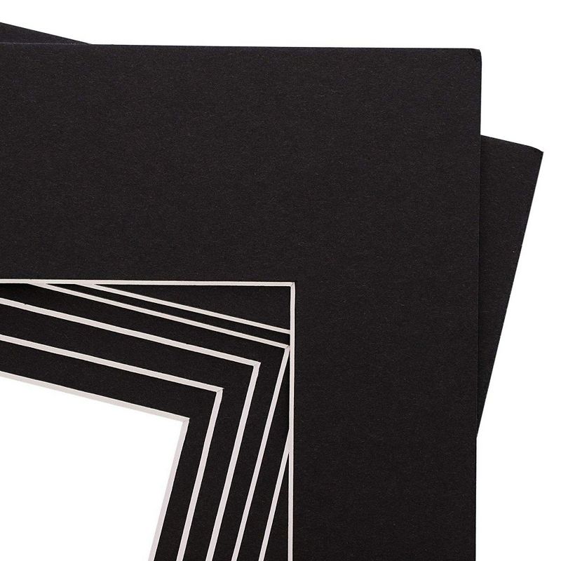 Genie Crafts 15 Pack Black 11 x 14 Inch Picture Matted Picture Frame Boards for 8x10 Photos