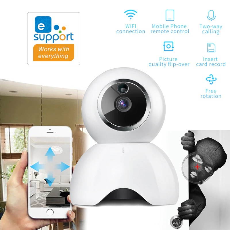 EWeLink APP Camera Smart Home Mini 720P Cloud Auto Tracking Camera Baby Monitor Home Video Surveillance Camera Wifi Camera