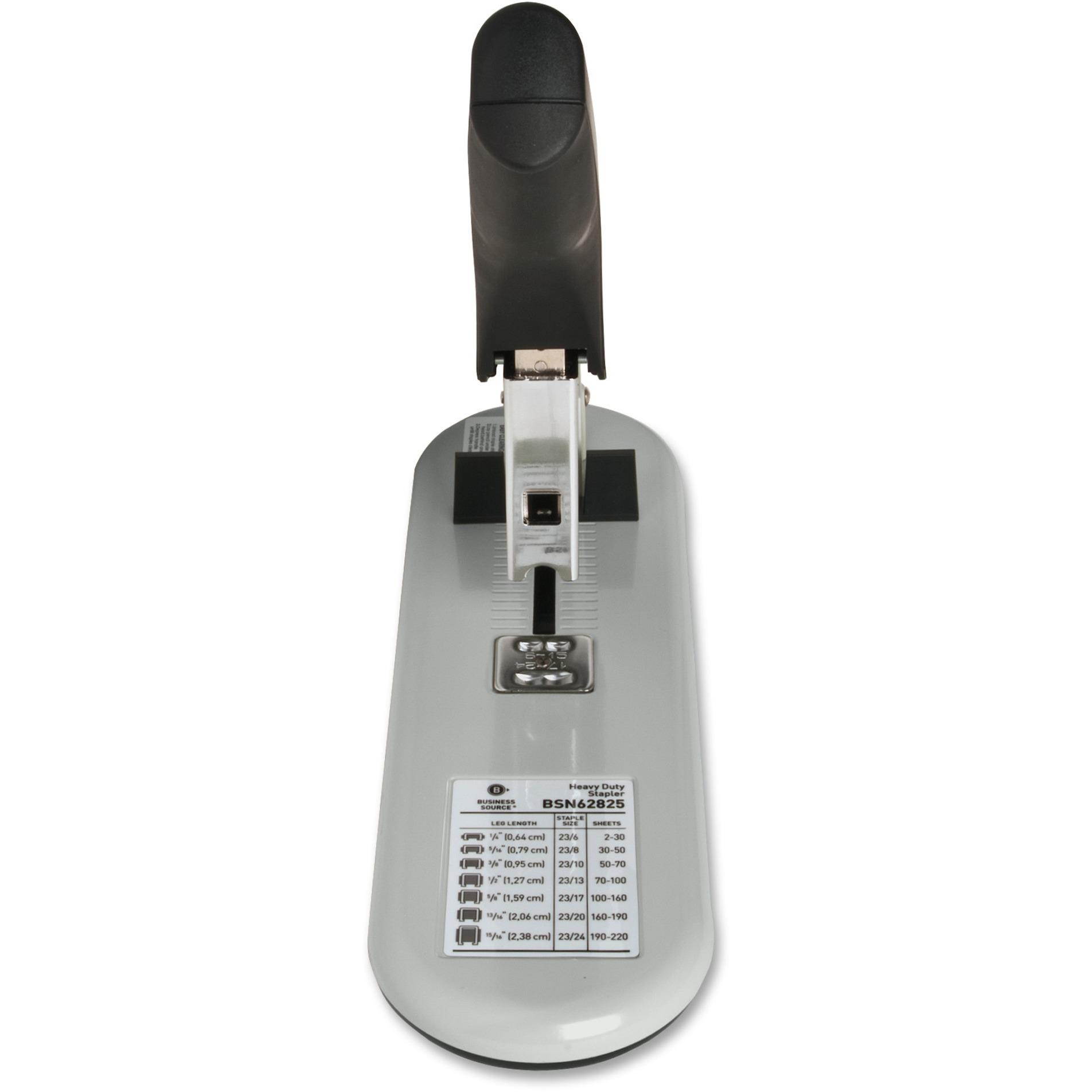 Business Source Heavy-Duty Stapler 220 Shts Cap. Putty/Black 62825