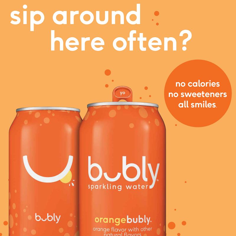 bubly Orange Sparkling Water - 8pk/12 fl oz Cans